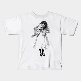 Girl With Cat Kids T-Shirt